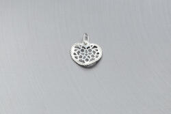 Ezüst medál hajlított szív