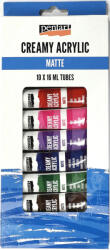  Akrilfesték Pentart krémes, tubusos Matt 10 x 16 ml. - 45111