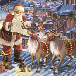 POL-MAK Karácsony Reindeers on Roof szalvéta 20 db-os 33x33 cm PKK034365 (PKK034365)