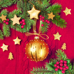 POL-MAK Karácsony Gold Bauble szalvéta 20 db-os 33x33 cm PKK034631 (PKK034631)