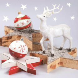 POL-MAK Karácsony White Reindeer szalvéta 20 db-os 33x33 cm PKK034648 (PKK034648)