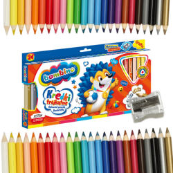 St. Majewski 24 db háromszögletű színes ceruza és hegyező, Bambino (ST-DXX-P24X-040-STAN-ST)