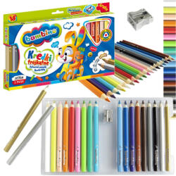 St. Majewski 18 db háromszögletű színes ceruza és hegyező, Bambino (ST-DXX-T18X-032-STAN-ST)