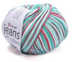 YARNART Jeans Soft Colors fonal 6215 - Élénk zöld-piros színárnyalat