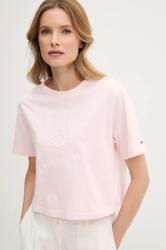 Tommy Jeans pamut póló rózsaszín, DW0DW20326 - rózsaszín M