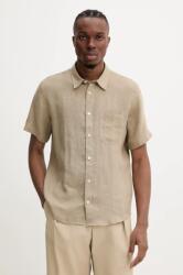 APC A. P. C. len ing chemisette bellini logo férfi, galléros, zöld, relaxed, LIAEK. H12551 - zöld L