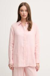 Benetton len ing galléros, zöld, regular - rózsaszín XS