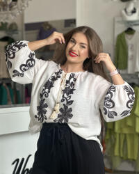 Pretty Women Camasa tip ie cu imprimeu flori negre