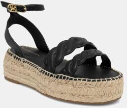Tommy Hilfiger bőr szandál LEATHER ROPE REAL ESPAD SANDAL fekete, női, platformos, FW0FW08496 - fekete Női 38