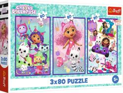 Trefl - Puzzle 3x80 Gabby´s colourful days - 40 - 99 piese