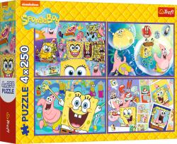 Trefl - Puzzle 4x250 Crazy world of Spongebob - 250 piese