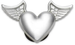 Crocs Accerorii Silver Metal Heart and Wings 10011081 UNC unique