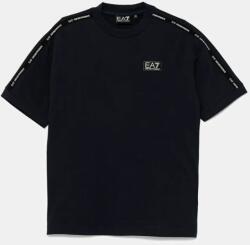 Giorgio Armani gyerek pamut póló sötétkék, nyomott mintás, 7B000054 AF10378 - sötétkék 140