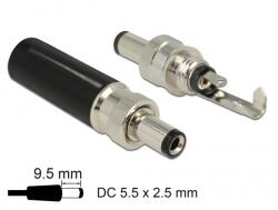 Delock 89914 DC csatlakozó apa 5, 5 x 2, 5 mm dugómérettel és 9, 5 mm hosszal (89914)