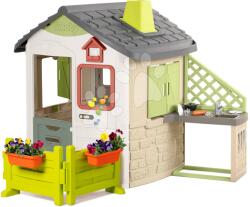 Smoby Căsuța cu grădină Life Jura Lodge Smoby cu bucătărie horn și sonerie electronică de la 24 de luni (SM810252-E)