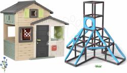 Smoby Set căsuța Prietenilor și cățărătoare cu 4 etaje Giant Kraxxl Friends Evo Playhouse Life Smoby extensibilă cu gaură pentru aruncarea mingii configurabilă (SM810206-A27)