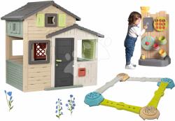 Smoby Set căsuța Prietenilor și pistă distractivă Friends Evo Playhouse Life Smoby extensibilă cu perete de joacă și activități (SM810206-A6) Casuta pentru copii