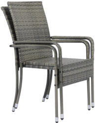 Juskys Yoro rattan székek 2 db - szürke (51522)