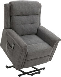 Homcom Fotel, Homcom, poliészter/acél/MDF, szürke