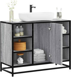 vidaXL szürke sonoma szerelt fa fürdőszobai mosdószekrény 80x33x60 cm (VD849292)