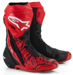 Alpinestars Supertech R Vented limitált kiadású Francesco Bagnaia motoros csizmna piros-fekete