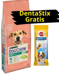 Dog Chow Purina Dog Chow Light felnőtt pulykával 14kg + DentaStix Gratis! !