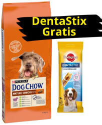 Dog Chow PURINA Dog Chow Mature Senior Lamb 14kg + DentaStix Gratis! !