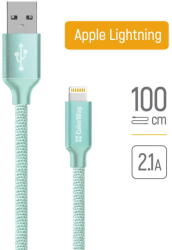 ColorWay Cablu Date, USB la Lightning, 2.1A, 1m - ColorWay (CW-CBUL004-MT) - Mint (KF2347575) - pcone