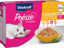 Vitakraft Poésie Poultry Choice Gelée - Baromfis válogatás aszpikban - Alutasakos multipack (1 karton multipack = 4 íz x 3 db 85 g-os alutasak) 2.04kg