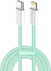 ColorWay Cablu Type-C la Lightning, 27W, 1m - ColorWay (CW-CBPDCL061-G) - Green (KF2347560) - pcone
