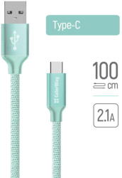 ColorWay Cablu Date, USB la Type-C, 2.1A, 1m - ColorWay (CW-CBUC003-MT) - Mint (KF2347569) - pcone