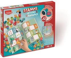 Maped creativ Nyomdázó készlet, foglalkoztató füzettel, MAPED CREATIV "Stamps", betűk és állatok (907060) - nyomtassingyen