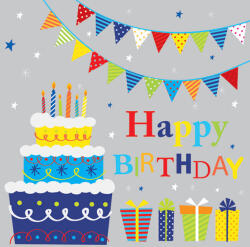  Happy Birthday Gifts and Garlands szalvéta 20 db-os 33x33 cm (PKK057173)