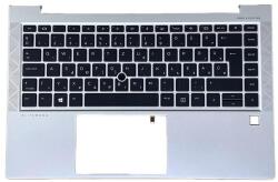 HP EliteBook 840 G7 840 G8 845 G7 845 G8 háttérvilágítással (backlit) trackpointtal (pointer) fekete magyar (HU) laptop/notebook billentyűzet palmrest/topcase felső burkolat