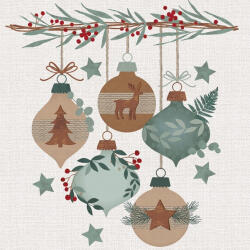 POL-MAK Karácsony Graphic Eco Baubles szalvéta 20 db-os 33x33 cm (PKK051898)