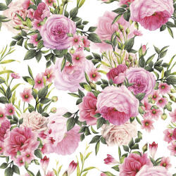 POL-MAK Virág Rose Twigs with Leaves szalvéta 20 db-os 33x33 cm (PKK032460)