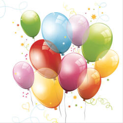 POL-MAK Színes lufis Balloons szalvéta 20 db-os 33x33 cm (PKK017542)