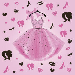 POL-MAK Lányos Party Dress szalvéta 20 db-os 33x33 cm (PKK057524)