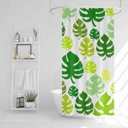 Family Collection Zuhanyfüggöny szett fürdőpamaccsal - 3 féle - kék, zöld mintás - 180 x 180 cm (11526A)