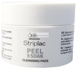 Alessandro Striplac Peel or Soak Tisztító Párnák Természetes Körmöknek Őszibarack Illattal, 50 Párna