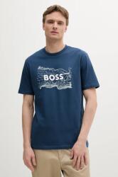 BOSS Orange pamut póló férfi, nyomott mintás, 50539186 - sötétkék XXXL