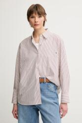 Tommy Hilfiger pamut ing női, galléros, sárga, regular - fehér 44