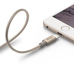elago Aluminum Lightning USB Cable - USB кабел за iPhone 6, iPhone 6 Plus, iPad, iPod и всеки Apple продукт с Lightning вход (златист)