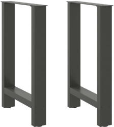 vidaXL 2 db antracitszürke acél étkezőasztalláb 60x(72-73) cm (VD4013306)