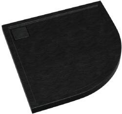 Schedpol Omega Black Stone félkör alakú zuhanytálca 80x80 cm fekete 3.0459/C/ST (30459CST)