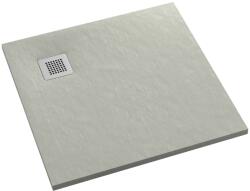 Schedpol Kalait Cement Stone négyzet alakú zuhanytálca 90x90 cm cement 3.3101/CT/ST-M2 (33101CTSTM2)