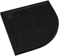 Schedpol Omega Black Stone félkör alakú zuhanytálca 100x100 cm fekete 3.0460/C/ST (30460CST)
