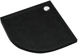 Schedline Sharper Black Stone félkör alakú zuhanytálca 90x90 cm fekete 3S. S1O-9090/C/ST (3SS1O9090CST)