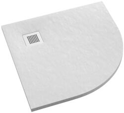 Schedpol Kalait White Stone félkör alakú zuhanytálca 90x90 cm fehér 3.3104/B/ST-M2