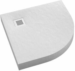 Schedpol New Horizons White Stone cădiță de duș semirotundă 90x90 cm alb 3.3304/B/ST-M2 (33304BSTM2)
